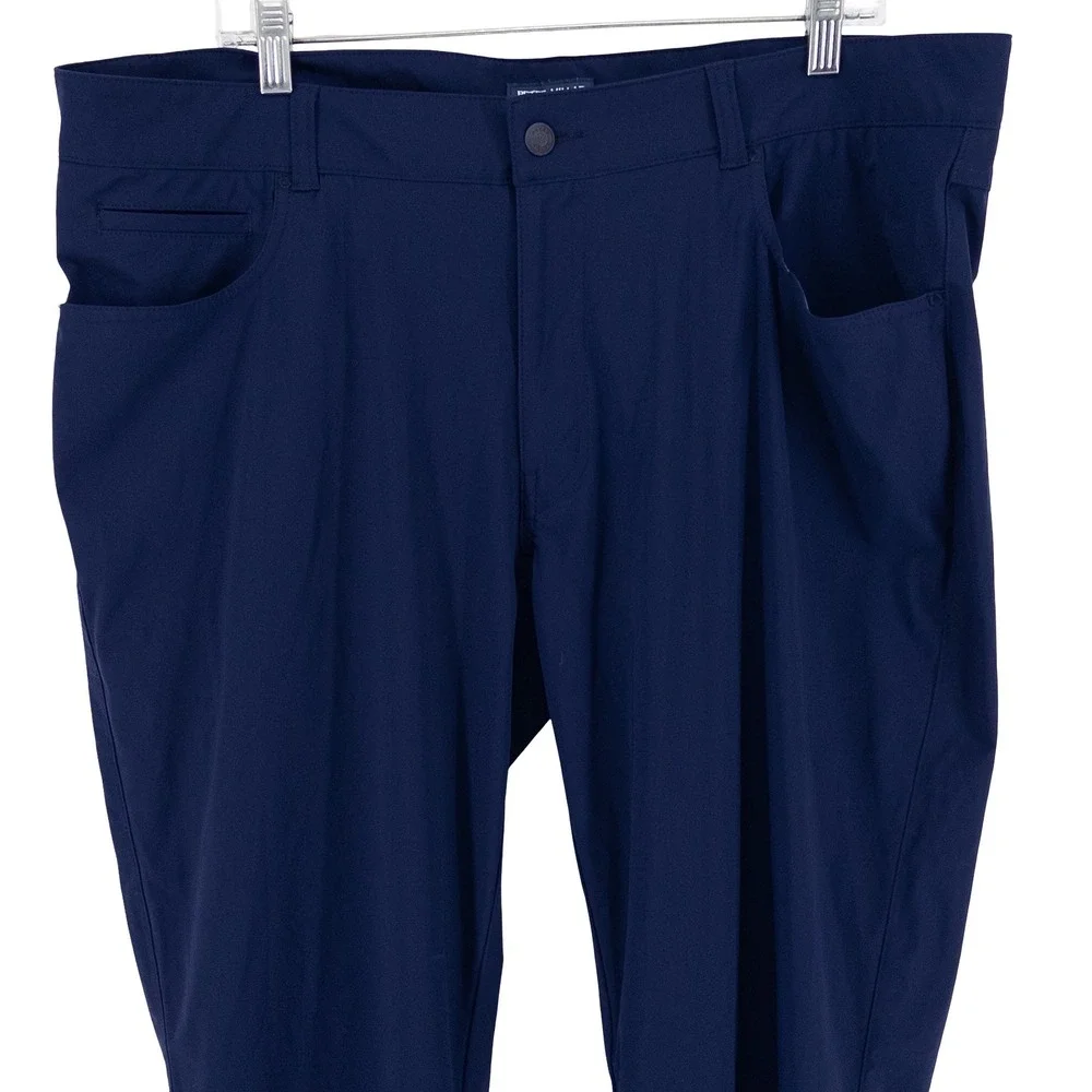 Peter Millar Mens 40x31 Bingham Performance Five-Pocket Pant Trousers Navy Blue